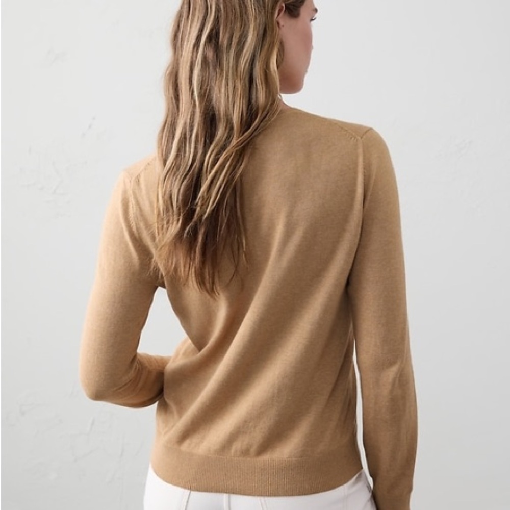 Banana Republic FOREVER CREW-NECK SWEATER grey size XS New With Tags - Picture 2 of 6